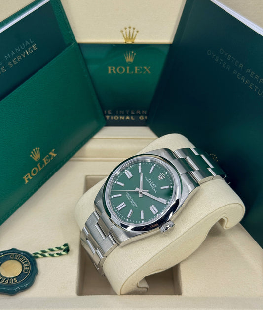Rolex Oyster Perpetual 41mm, Stainless Steel, Green, Ref# 134300-0004, dated 2025