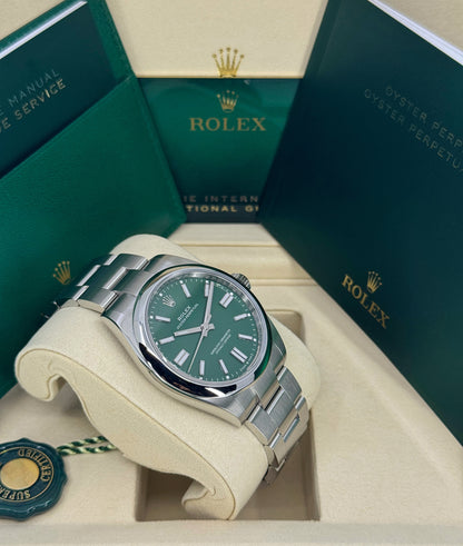 Rolex Oyster Perpetual 41mm, Stainless Steel, Green, Ref# 134300-0004, dated 2025