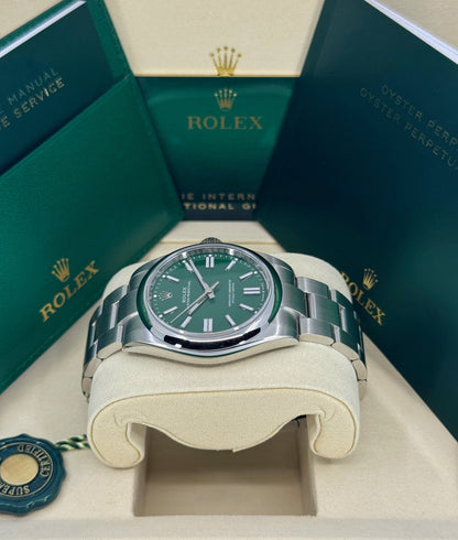 Rolex Oyster Perpetual 41mm, Stainless Steel, Green, Ref# 134300-0004, dated 2025
