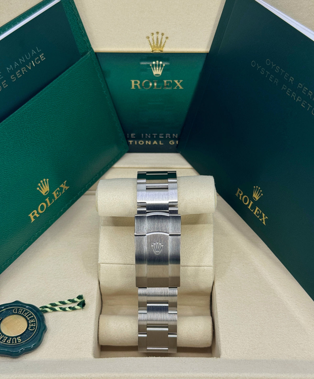 Rolex Oyster Perpetual 41mm, Stainless Steel, Green, Ref# 134300-0004, dated 2026