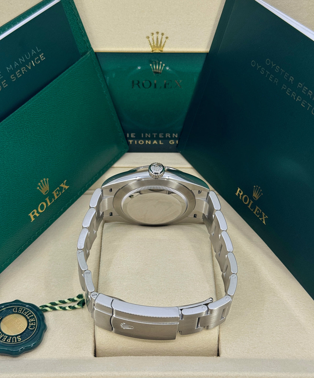 Rolex Oyster Perpetual 41mm, Stainless Steel, Green, Ref# 134300-0004, dated 2026