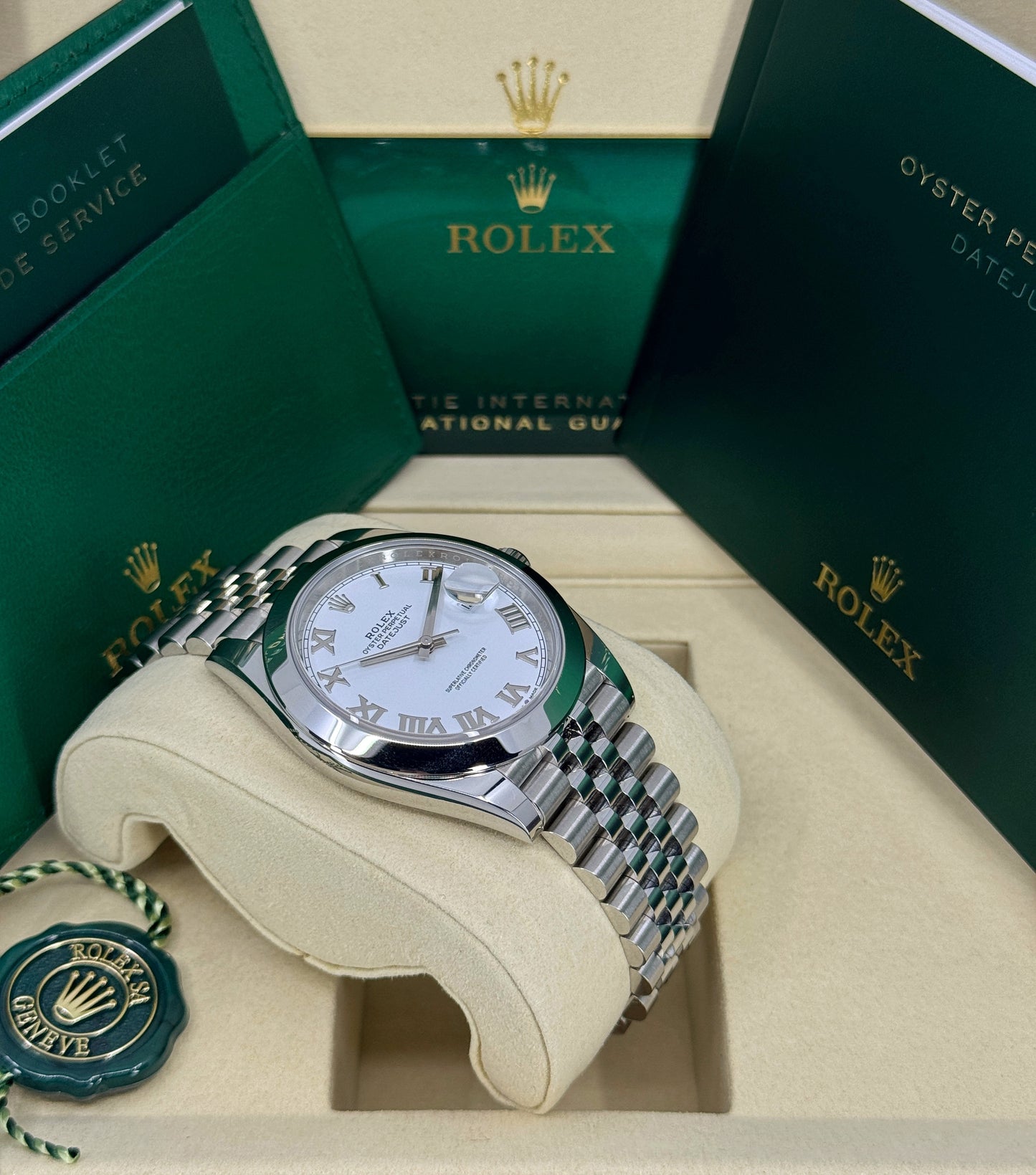 Rolex Datejust 41mm, Stainless Steel, White Roman, Jubilee, Ref# 126300-0016, dated 2025