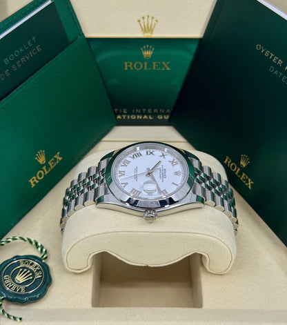 Rolex Datejust 41mm, Stainless Steel, White Roman, Jubilee, Ref# 126300-0016, dated 2025