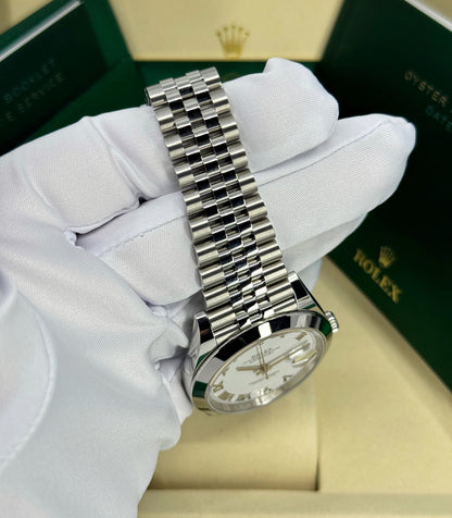 Rolex Datejust 41mm, Stainless Steel, White Roman, Jubilee, Ref# 126300-0016, dated 2025
