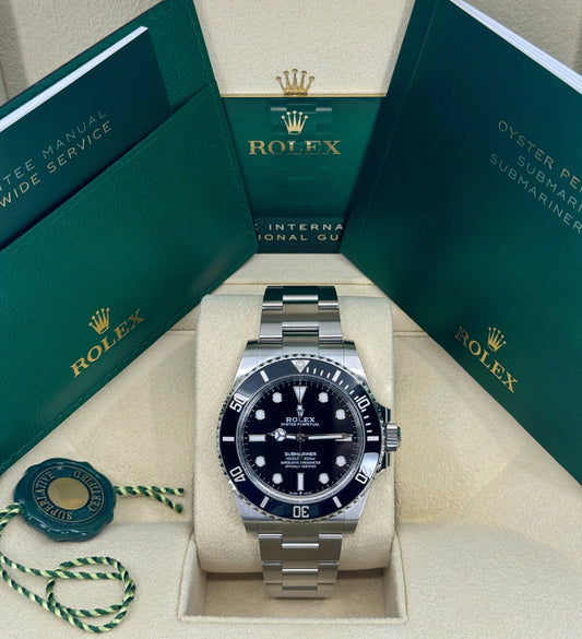 Rolex Submariner 41mm, No Date, Stainless Steel, Black, Ref# 124060, dated 2024