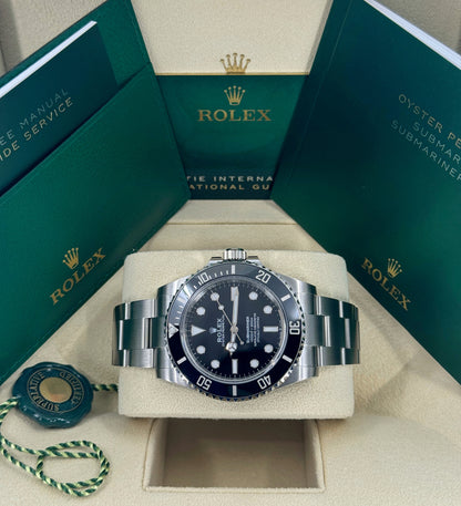 Rolex Submariner 41mm, No Date, Stainless Steel, Black, Ref# 124060, dated 2024