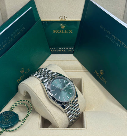 Rolex Datejust 36mm, Stainless Steel, Green, Jubilee, Ref# 126234-0051, dated 2024