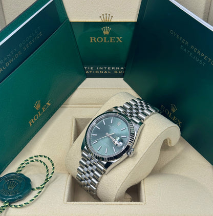 Rolex Datejust 36mm, Stainless Steel, Green, Jubilee, Ref# 126234-0051, dated 2026
