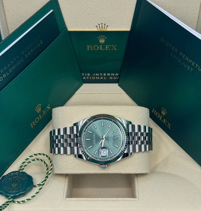 Rolex Datejust 36mm, Stainless Steel, Green, Jubilee, Ref# 126234-0051, dated 2024