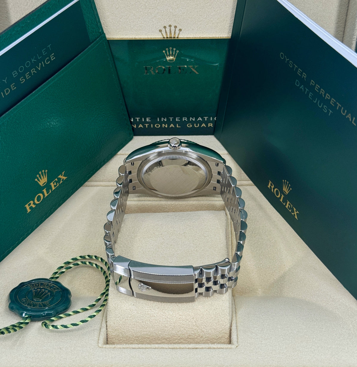 Rolex Datejust 36mm, Stainless Steel, Green, Jubilee, Ref# 126234-0051, dated 2026