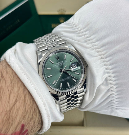 Rolex Datejust 36mm, Stainless Steel, Green, Jubilee, Ref# 126234-0051, dated 2026