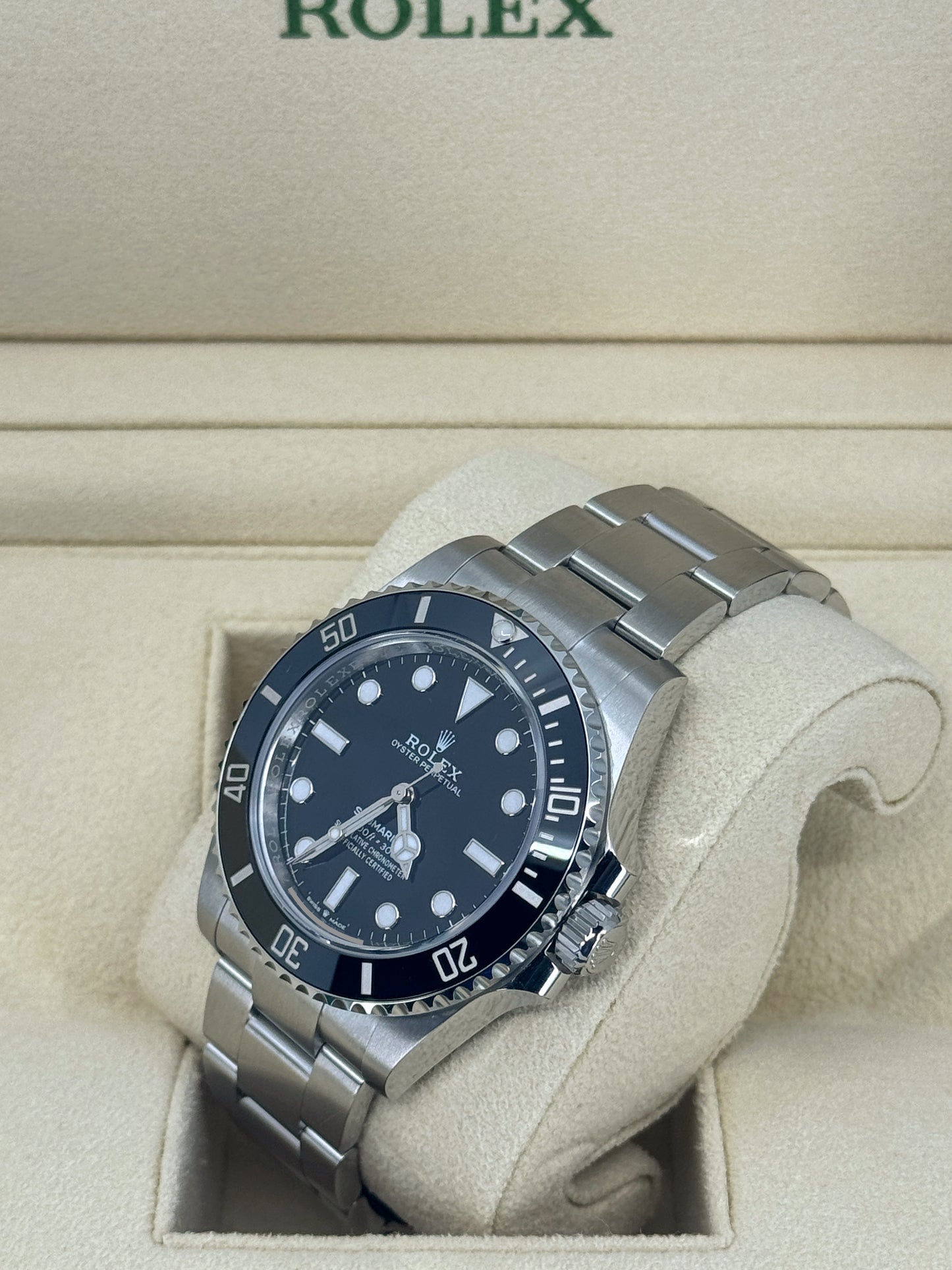 Pre-owned Rolex Submariner 41mm, No Date, Stainless Steel, Black, Ref# 124060, dated 2023