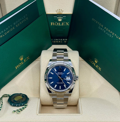 Rolex Datejust 41mm, Stainless Steel, Blue, Oyster, Ref# 126334-0001, dated 2026
