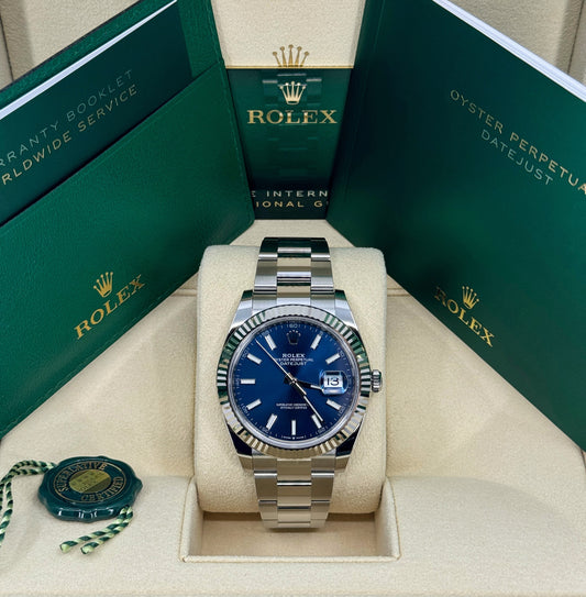 Rolex Datejust 41mm, Stainless Steel, Blue, Oyster, Ref# 126334-0001, dated 2026