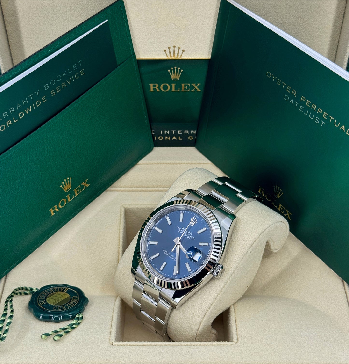 Rolex Datejust 41mm, Stainless Steel, Blue, Oyster, Ref# 126334-0001, dated 2024