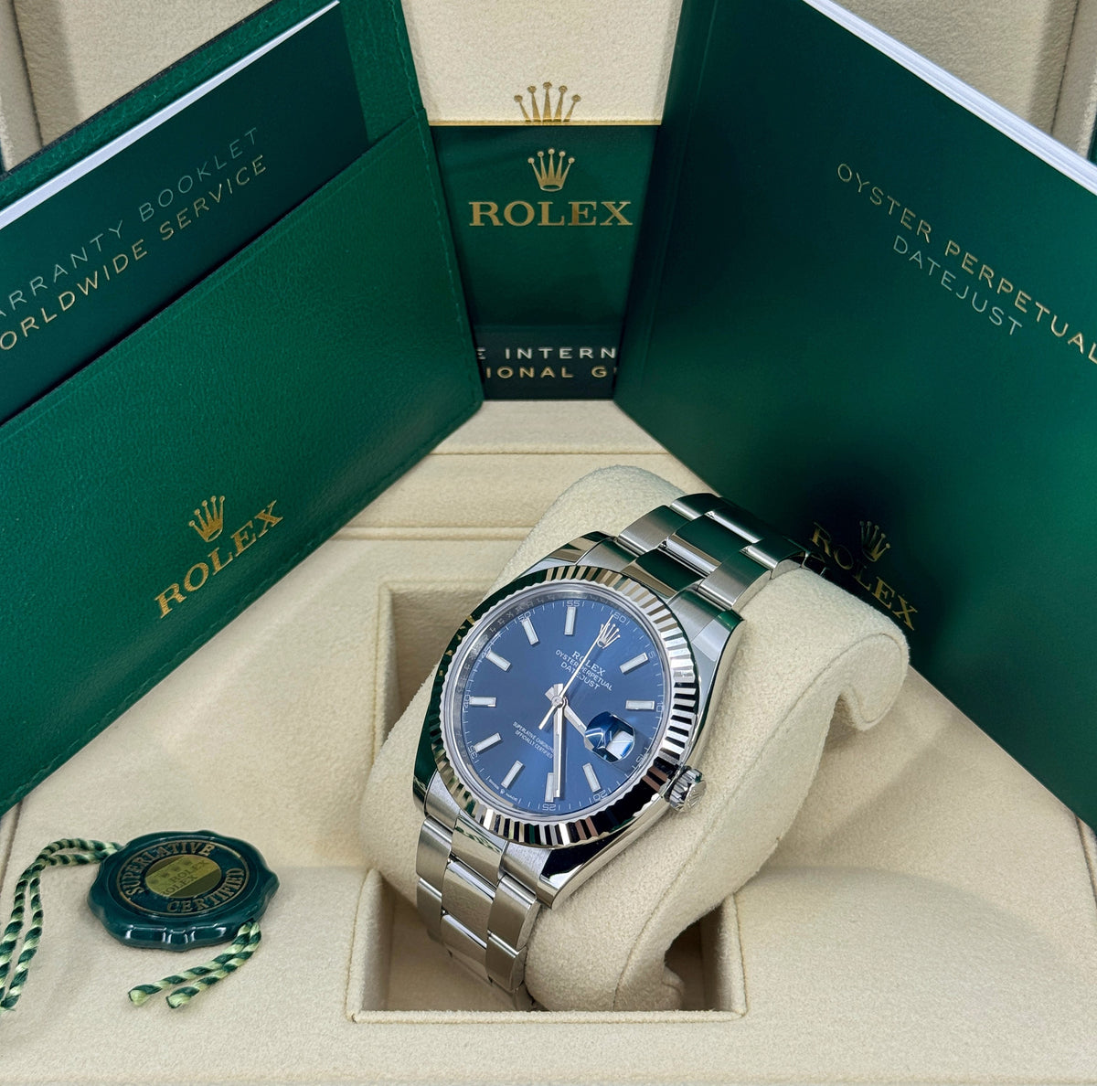 Rolex Datejust 41mm, Stainless Steel, Blue, Oyster, Ref# 126334-0001, dated 2026