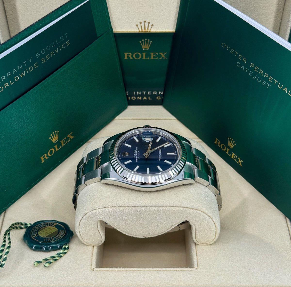 Rolex Datejust 41mm, Stainless Steel, Blue, Oyster, Ref# 126334-0001, dated 2026