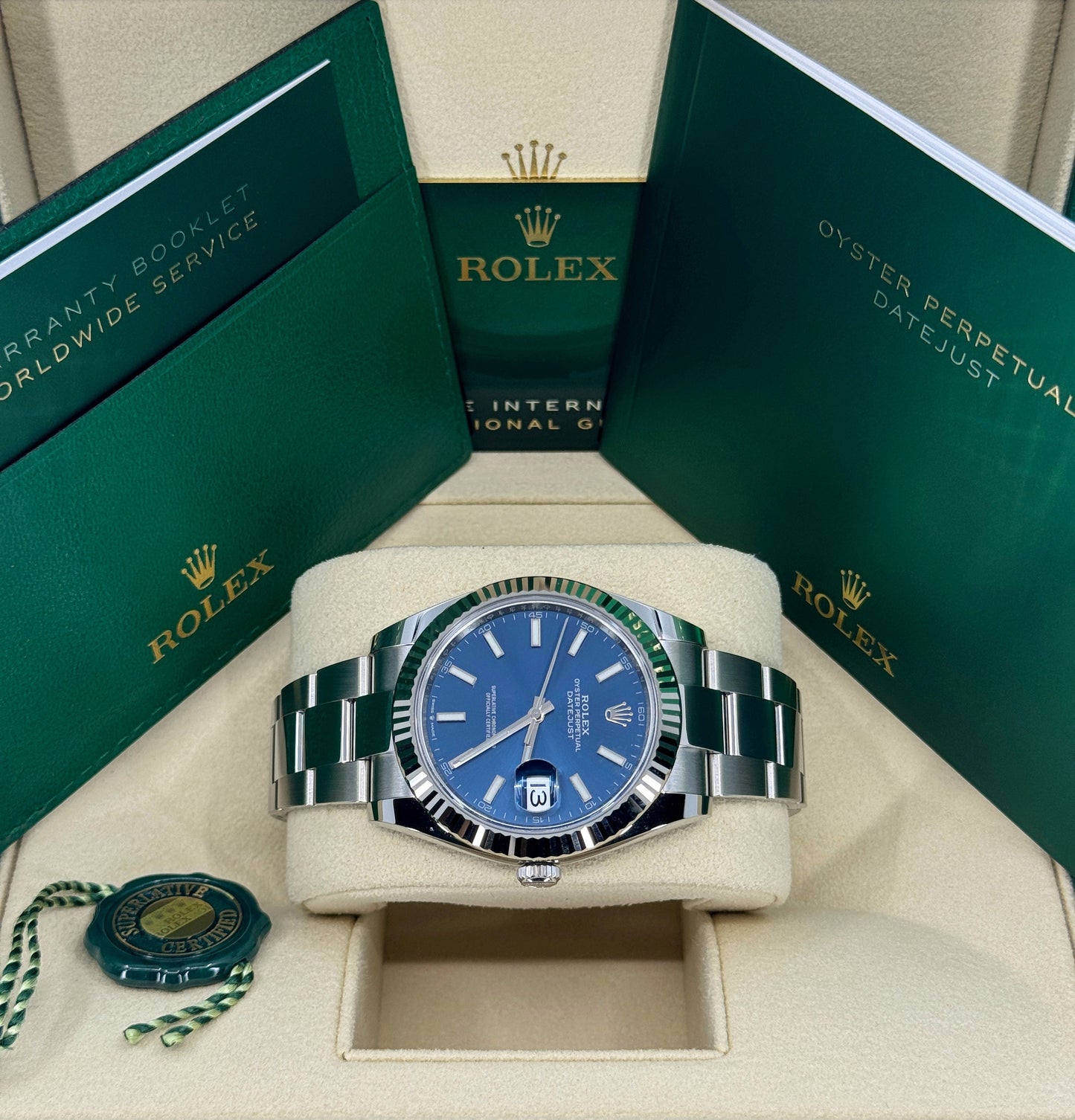 Rolex Datejust 41mm, Stainless Steel, Blue, Oyster, Ref# 126334-0001, dated 2024