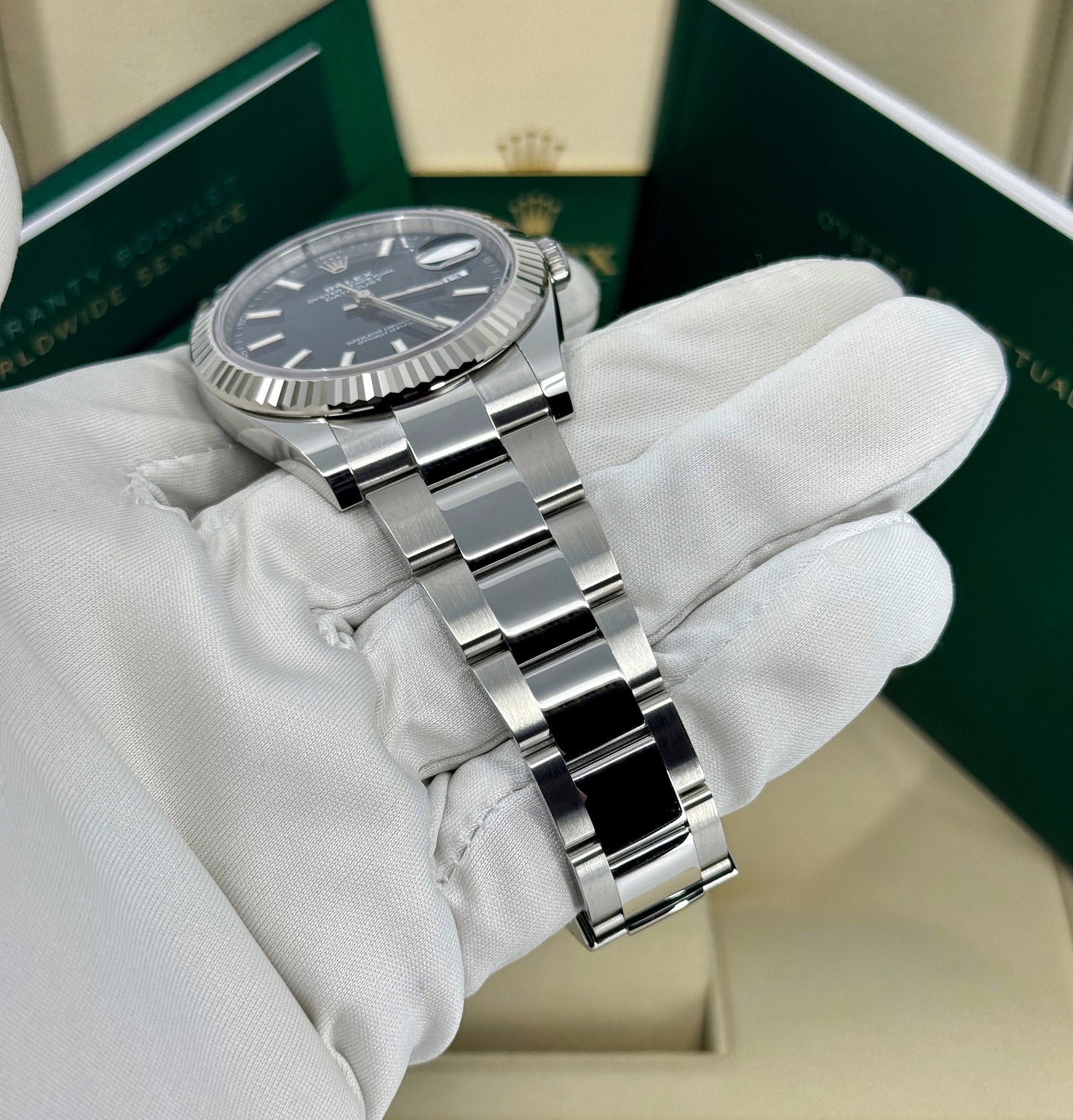 Rolex Datejust 41mm, Stainless Steel, Blue, Oyster, Ref# 126334-0001, dated 2024