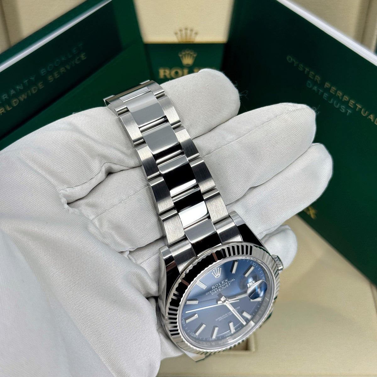 Rolex Datejust 41mm, Stainless Steel, Blue, Oyster, Ref# 126334-0001, dated 2026