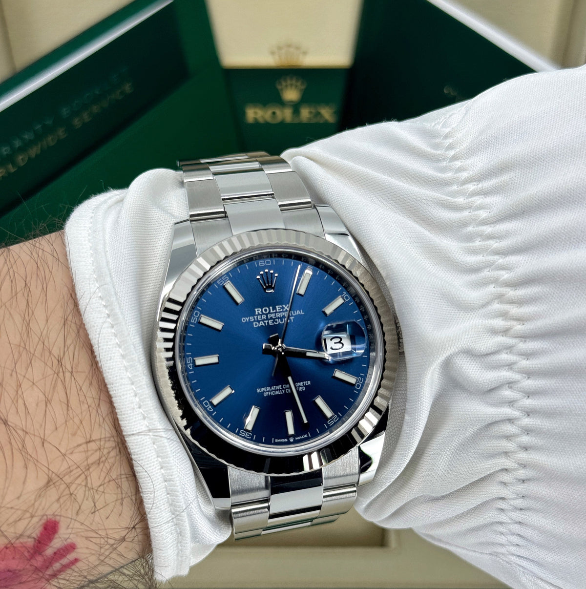Rolex Datejust 41mm, Stainless Steel, Blue, Oyster, Ref# 126334-0001, dated 2026