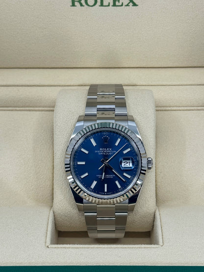 Pre-owned Rolex Datejust 41mm, Stainless Steel, Blue, Oyster, Ref# 126334-0001, dated 2023