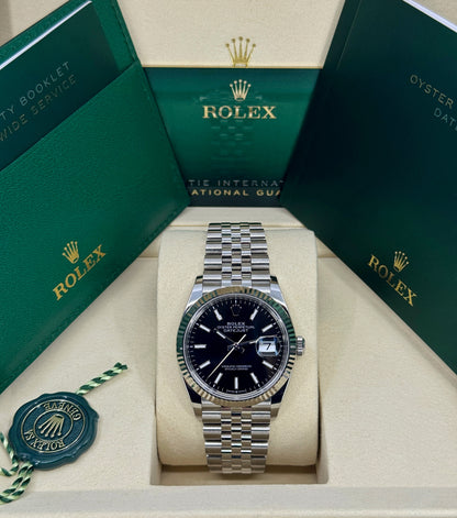 Rolex Datejust 36mm, Stainless Steel, Black, Jubilee, Ref# 126234-0015, dated 2026