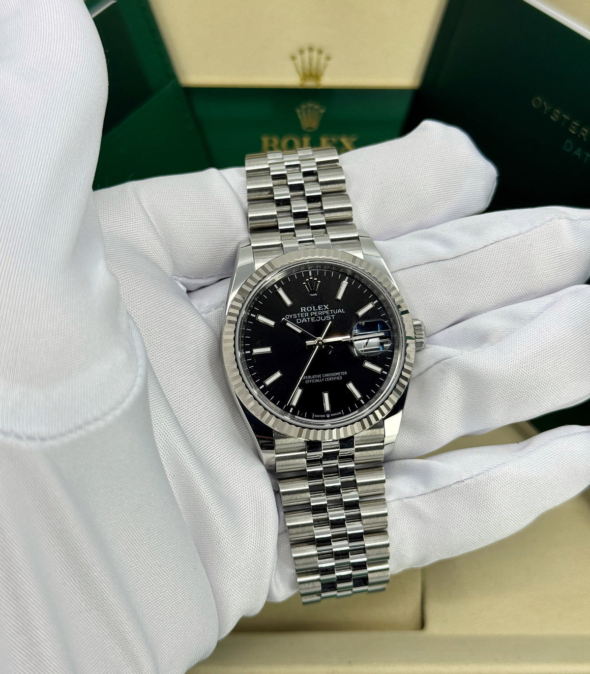 Rolex Datejust 36mm, Stainless Steel, Black, Jubilee, Ref# 126234-0015, dated 2026