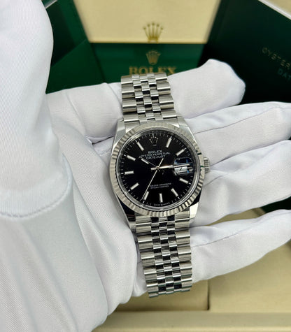 Rolex Datejust 36mm, Stainless Steel, Black, Jubilee, Ref# 126234-0015, dated 2026