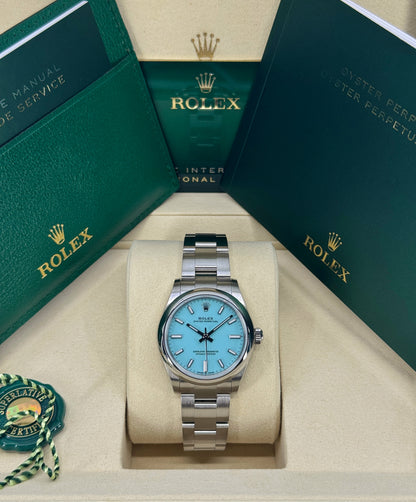 Rolex Oyster Perpetual 31mm, Stainless Steel, Turquoise, Ref# 277200-0007, dated 2026