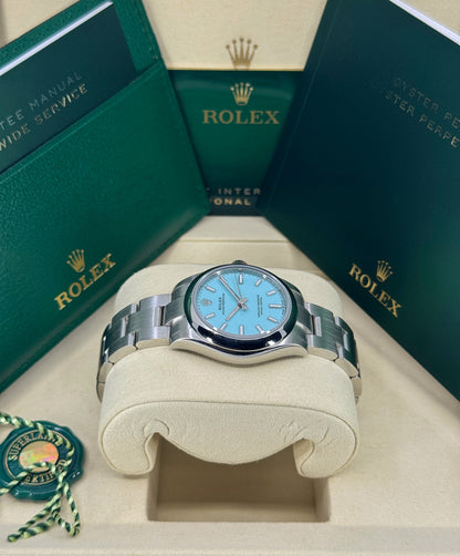 Rolex Oyster Perpetual 31mm, Stainless Steel, Turquoise, Ref# 277200-0007, dated 2026