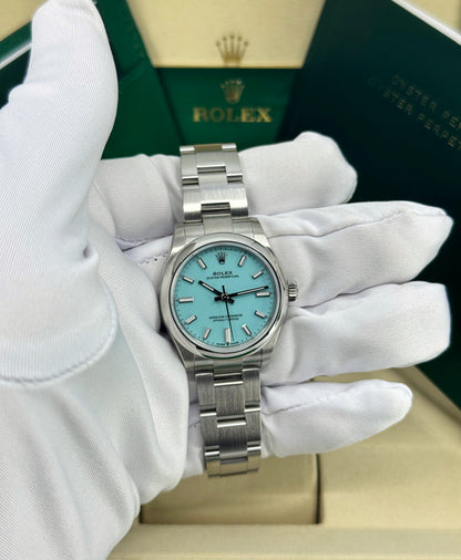 Rolex Oyster Perpetual 31mm, Stainless Steel, Turquoise, Ref# 277200-0007, dated 2026