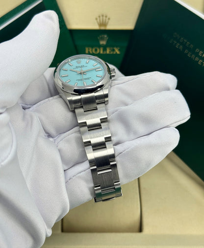 Rolex Oyster Perpetual 31mm, Stainless Steel, Turquoise, Ref# 277200-0007, dated 2026