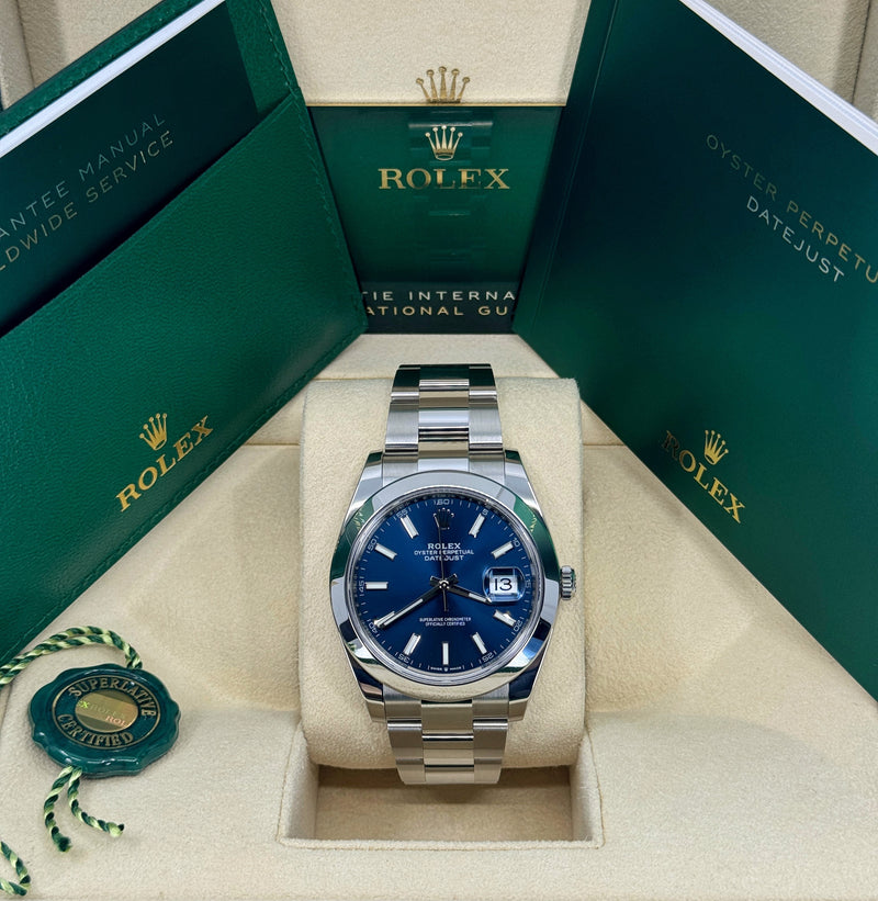 Rolex Datejust 41mm, Stainless Steel, Blue, Oyster