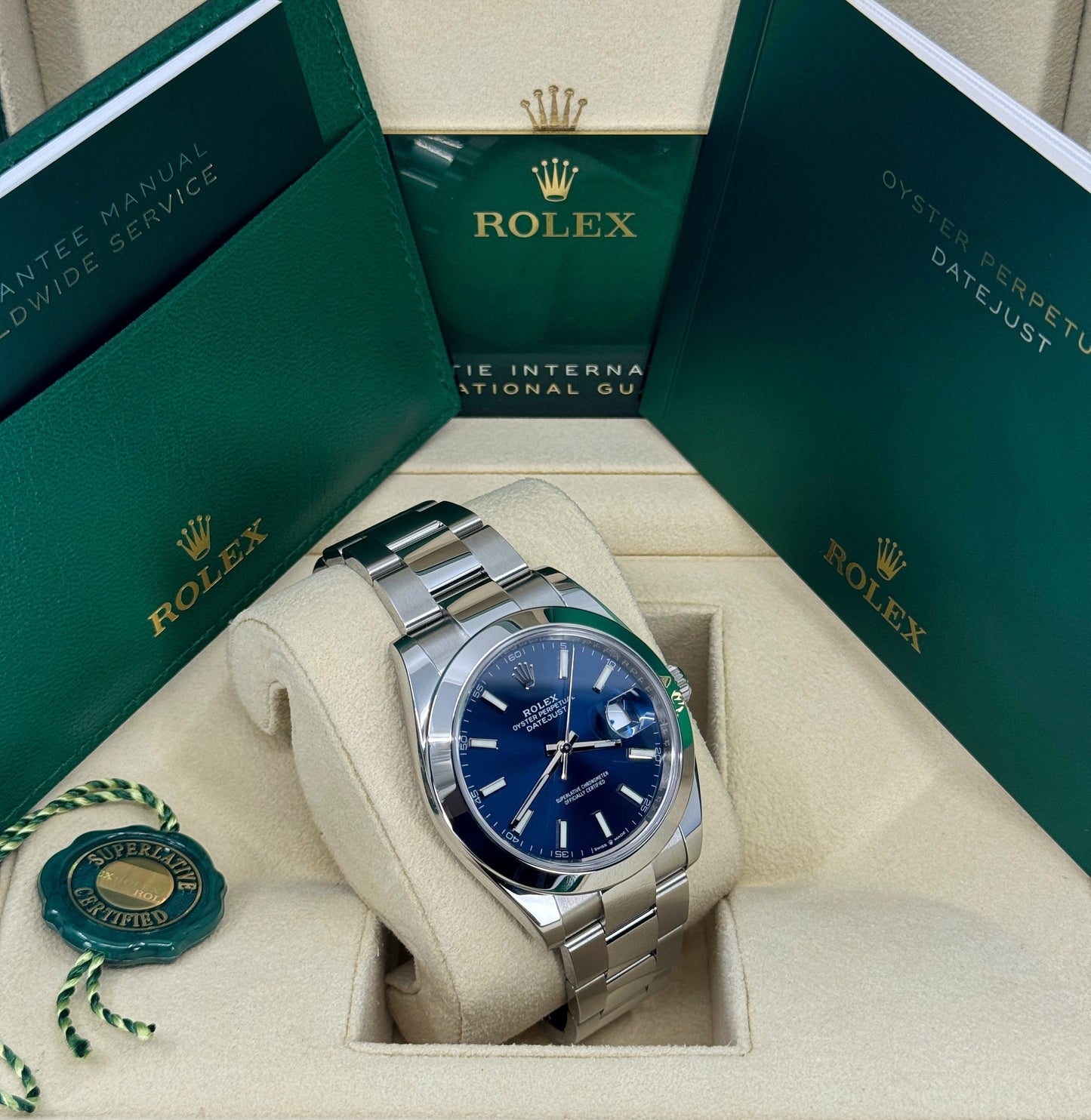 Rolex Datejust 41mm, Stainless Steel, Blue, Oyster, Ref# 126300-0001, dated 2025