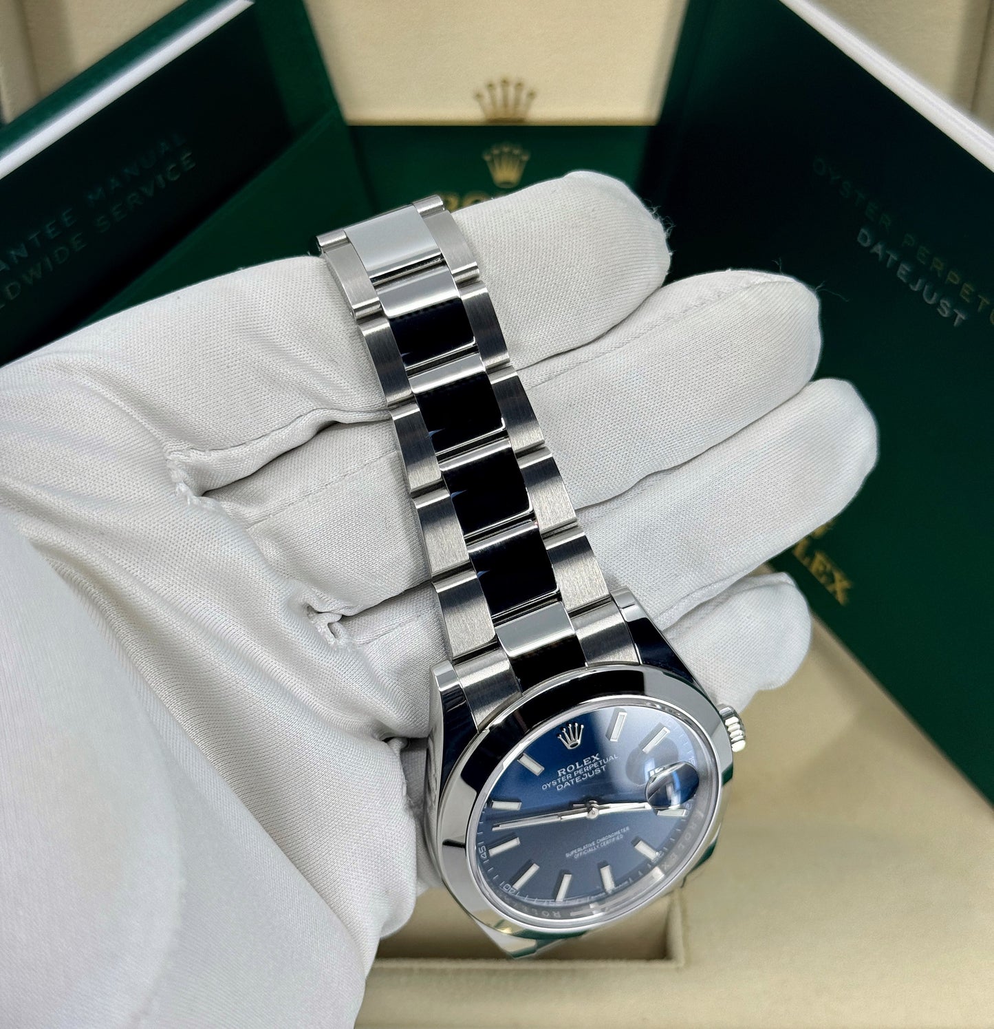 Rolex Datejust 41mm, Stainless Steel, Blue, Oyster, Ref# 126300-0001, dated 2025