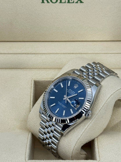 Pre-owned Rolex Datejust 41mm, Stainless Steel, Blue, Jubilee, Ref# 126334-0002, dated 2023