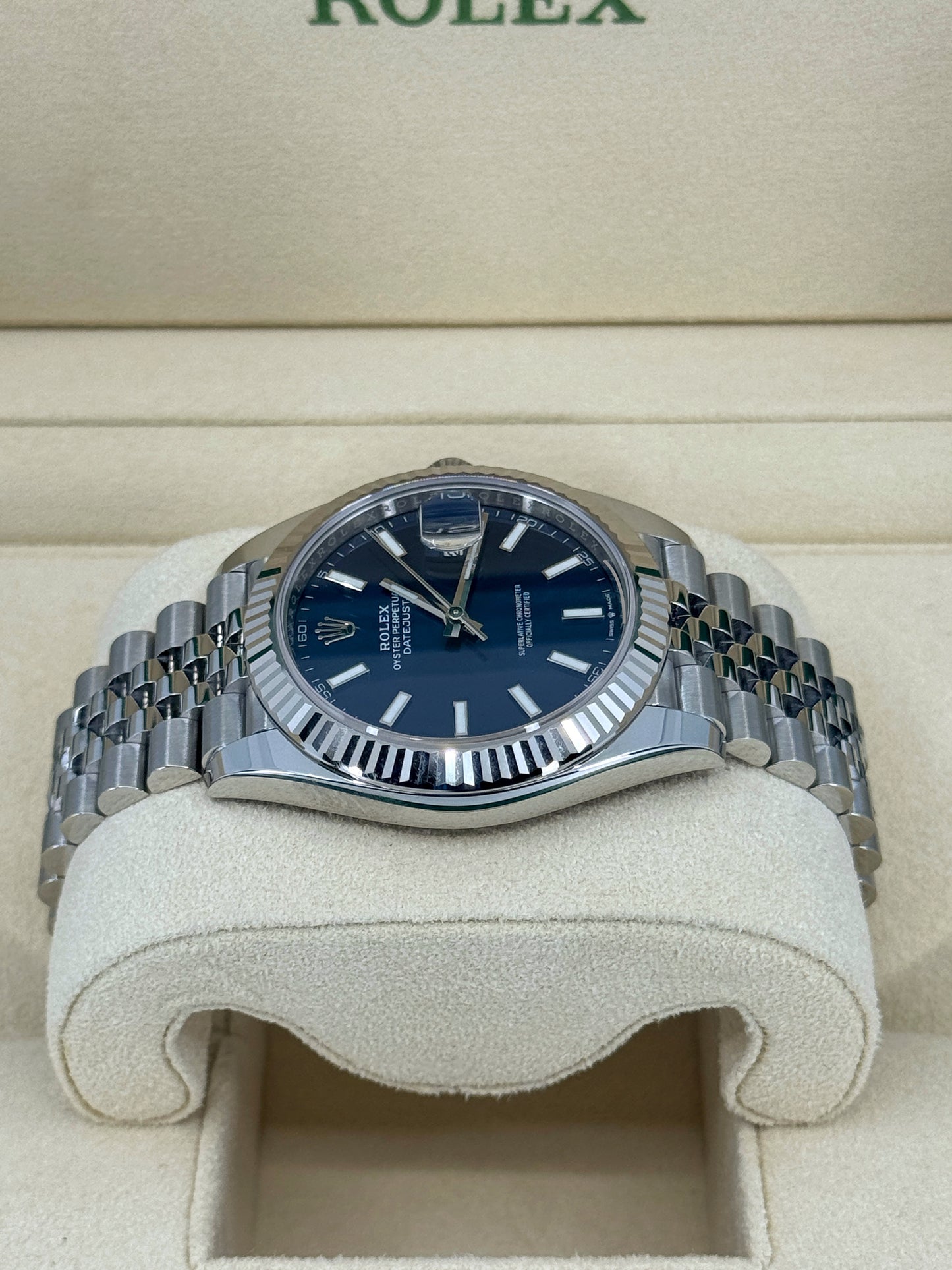 Pre-owned Rolex Datejust 41mm, Stainless Steel, Blue, Jubilee, Ref# 126334-0002, dated 2023