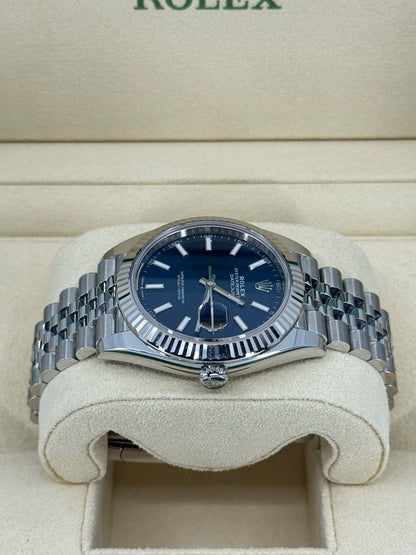 Pre-owned Rolex Datejust 41mm, Stainless Steel, Blue, Jubilee, Ref# 126334-0002, dated 2023