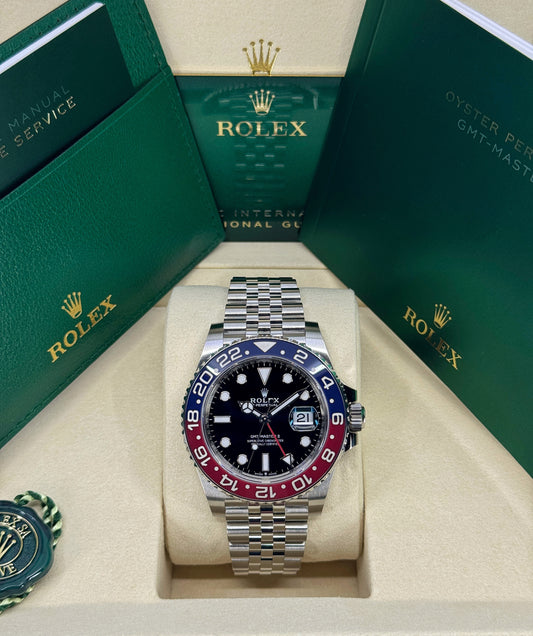 Rolex GMT-Master II 40mm, Stainless Steel, Pepsi, Jubilee, Ref# 126710BLRO-0001, dated 2026