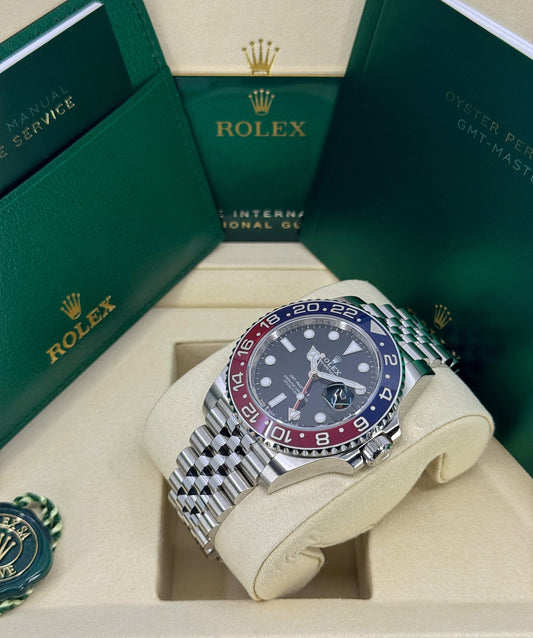Rolex GMT-Master II 40mm, Stainless Steel, Pepsi, Jubilee, Ref# 126710BLRO-0001, dated 2026