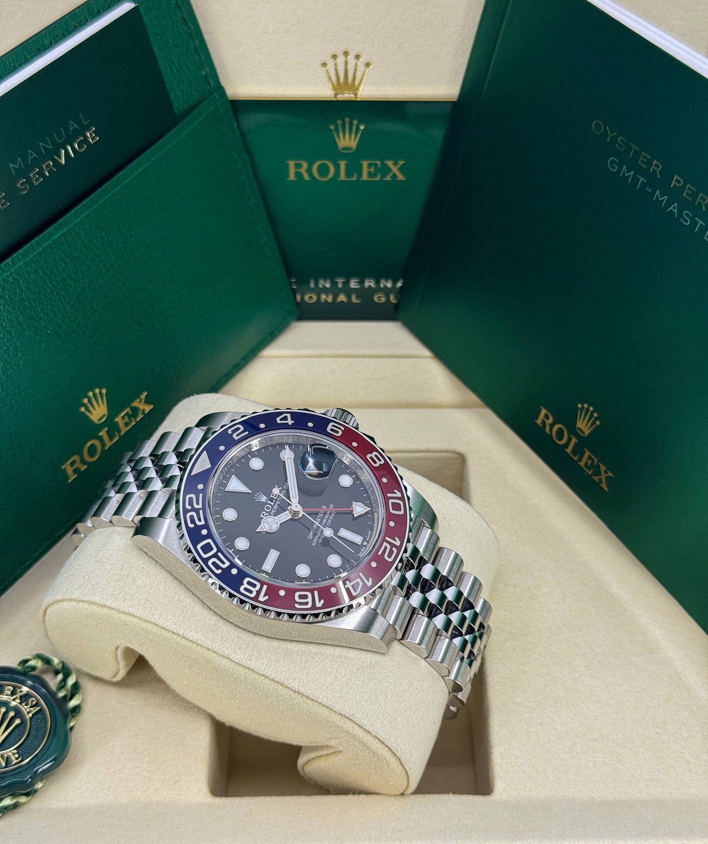 Rolex GMT-Master II 40mm, Stainless Steel, Pepsi, Jubilee, Ref# 126710BLRO-0001, dated 2026