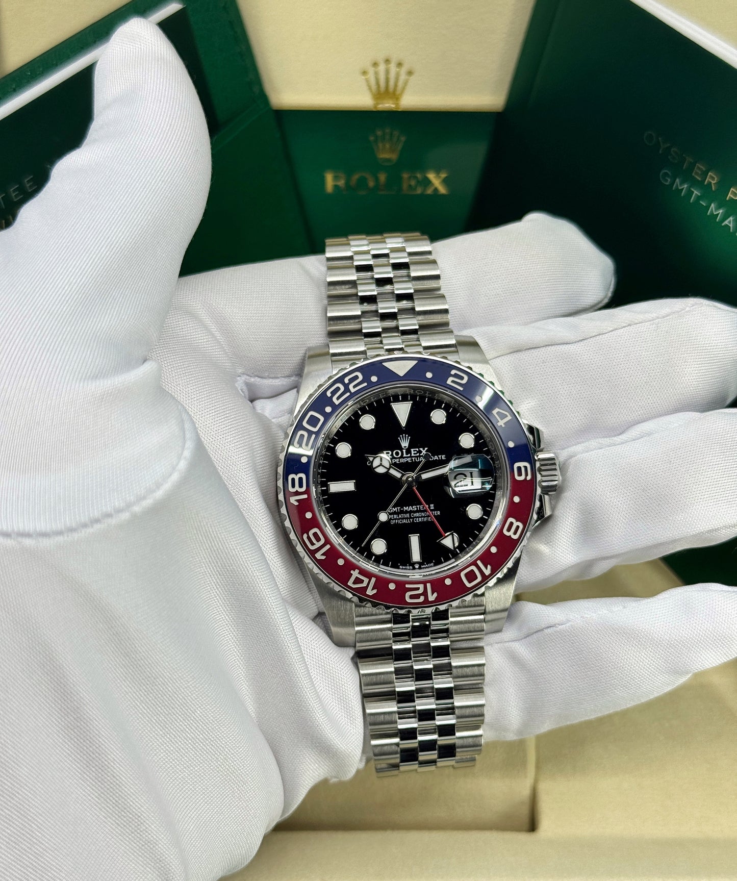 Rolex GMT-Master II 40mm, Stainless Steel, Pepsi, Jubilee, Ref# 126710BLRO-0001, dated 2026