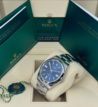 Rolex Oyster Perpetual 41mm, Stainless Steel, Blue, Ref# 124300-0003, dated 2024