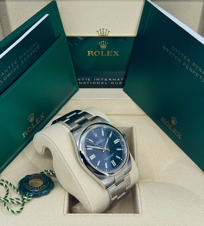 Rolex Oyster Perpetual 41mm, Stainless Steel, Blue, Ref# 124300-0003, dated 2024