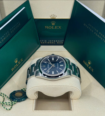 Rolex Oyster Perpetual 41mm, Stainless Steel, Blue, Ref# 124300-0003, dated 2024