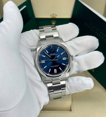 Rolex Oyster Perpetual 41mm, Stainless Steel, Blue, Ref# 124300-0003, dated 2024