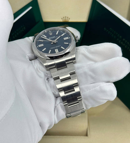 Rolex Oyster Perpetual 41mm, Stainless Steel, Blue, Ref# 124300-0003, dated 2024