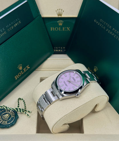 Rolex Oyster Perpetual 31mm, Stainless Steel, Candy Pink, Ref# 277200-0009, dated 2026
