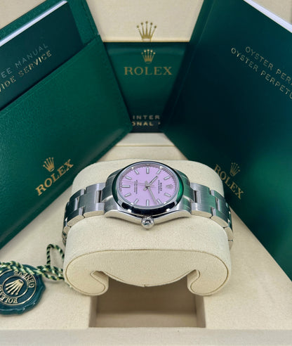 Rolex Oyster Perpetual 31mm, Stainless Steel, Candy Pink, Ref# 277200-0009, dated 2026